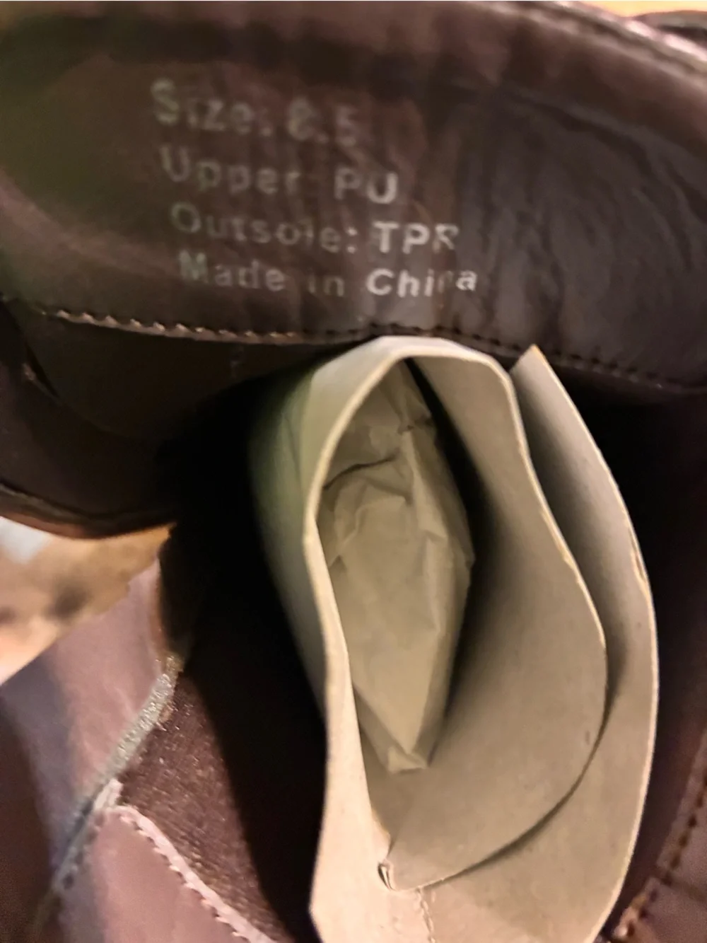 Croc-Embossed Brown Combat Boots 8.5